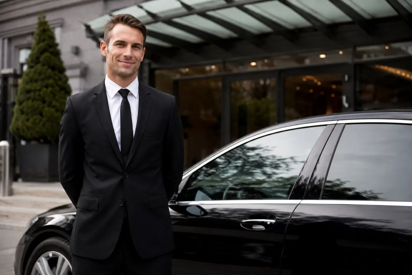 A Driven chauffeur and luxury vehicle in Tokyo
